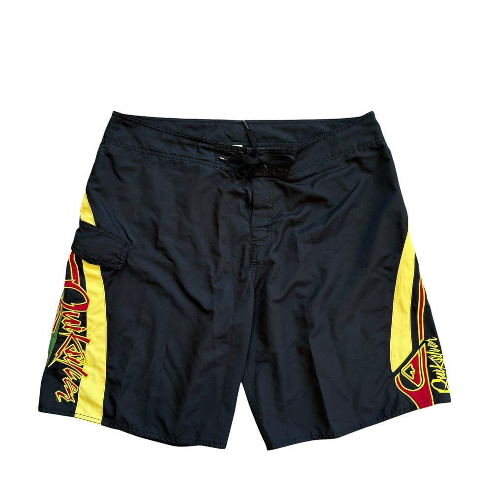 Quiksilver Mens Board Shorts Black Rasta Yellow Red Green Size 40